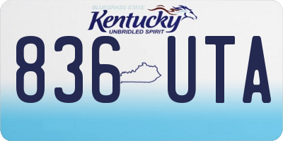 KY license plate 836UTA