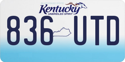 KY license plate 836UTD