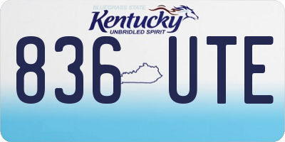 KY license plate 836UTE