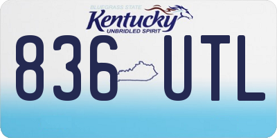 KY license plate 836UTL
