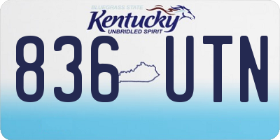 KY license plate 836UTN