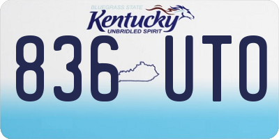 KY license plate 836UTO