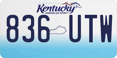 KY license plate 836UTW
