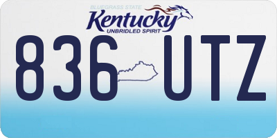 KY license plate 836UTZ