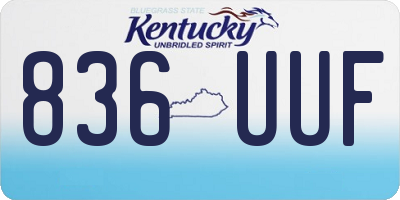 KY license plate 836UUF