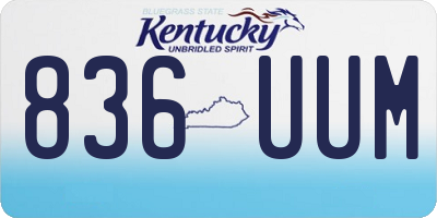 KY license plate 836UUM