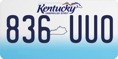 KY license plate 836UUO