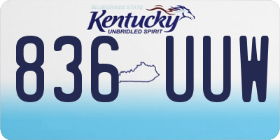 KY license plate 836UUW