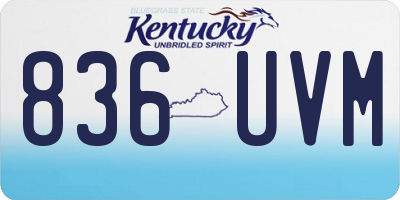 KY license plate 836UVM