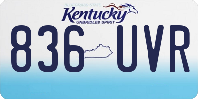 KY license plate 836UVR