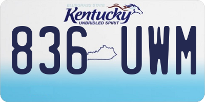 KY license plate 836UWM