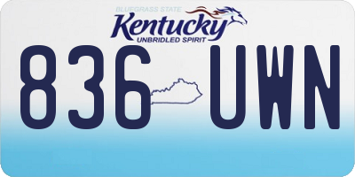 KY license plate 836UWN