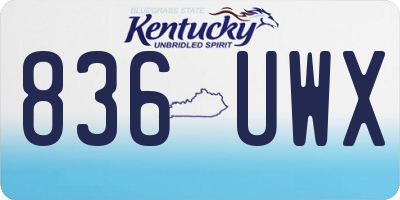 KY license plate 836UWX
