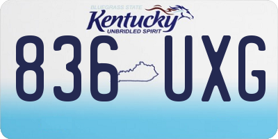 KY license plate 836UXG