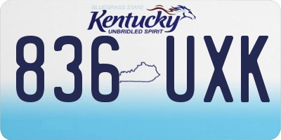 KY license plate 836UXK