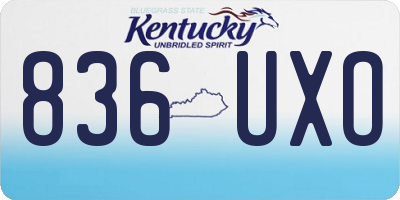 KY license plate 836UXO