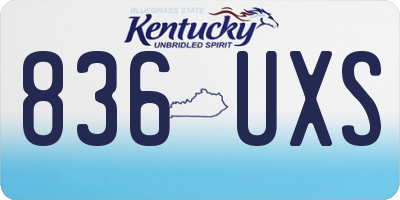 KY license plate 836UXS