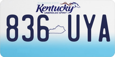 KY license plate 836UYA