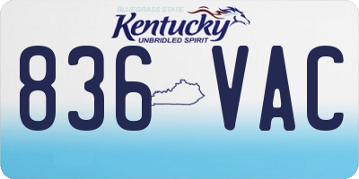 KY license plate 836VAC
