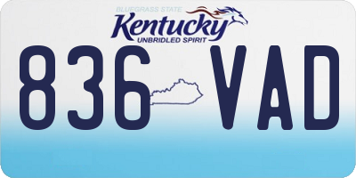 KY license plate 836VAD