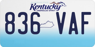 KY license plate 836VAF
