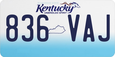KY license plate 836VAJ