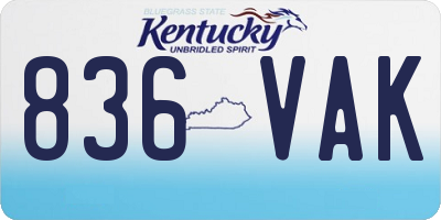 KY license plate 836VAK