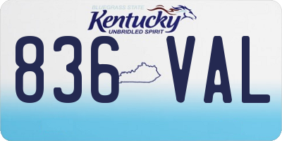 KY license plate 836VAL