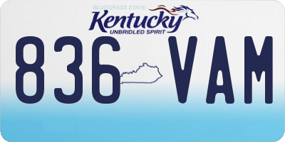 KY license plate 836VAM