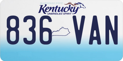 KY license plate 836VAN