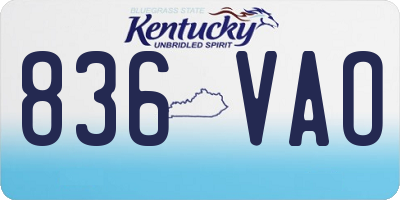 KY license plate 836VAO