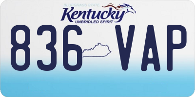 KY license plate 836VAP