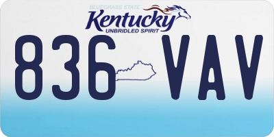 KY license plate 836VAV