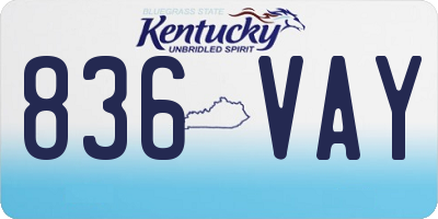 KY license plate 836VAY