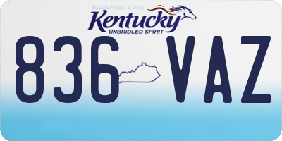 KY license plate 836VAZ