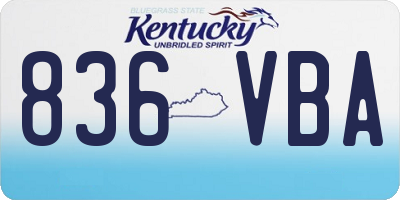 KY license plate 836VBA