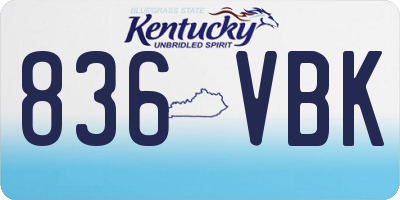 KY license plate 836VBK