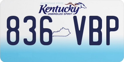 KY license plate 836VBP