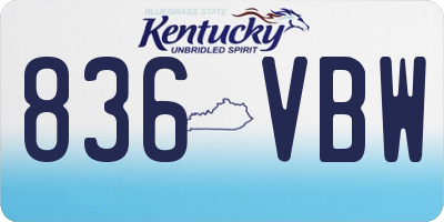 KY license plate 836VBW