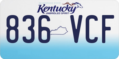 KY license plate 836VCF