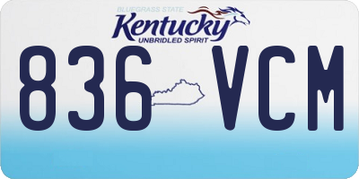 KY license plate 836VCM