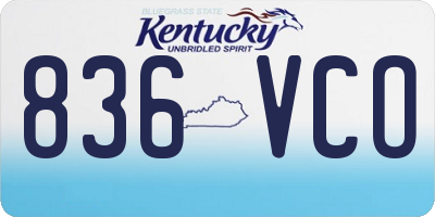 KY license plate 836VCO