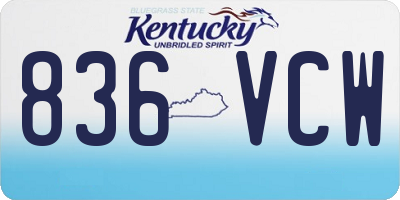 KY license plate 836VCW