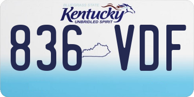 KY license plate 836VDF