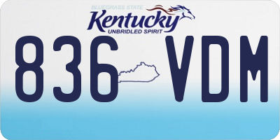 KY license plate 836VDM