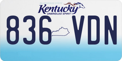 KY license plate 836VDN