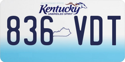 KY license plate 836VDT