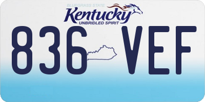 KY license plate 836VEF