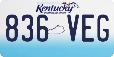 KY license plate 836VEG