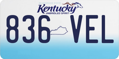 KY license plate 836VEL